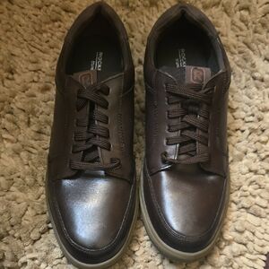 New Rockport Men's Size 11 Bronson‎ Lace To Toe Brown Oxford Slip On Shoe